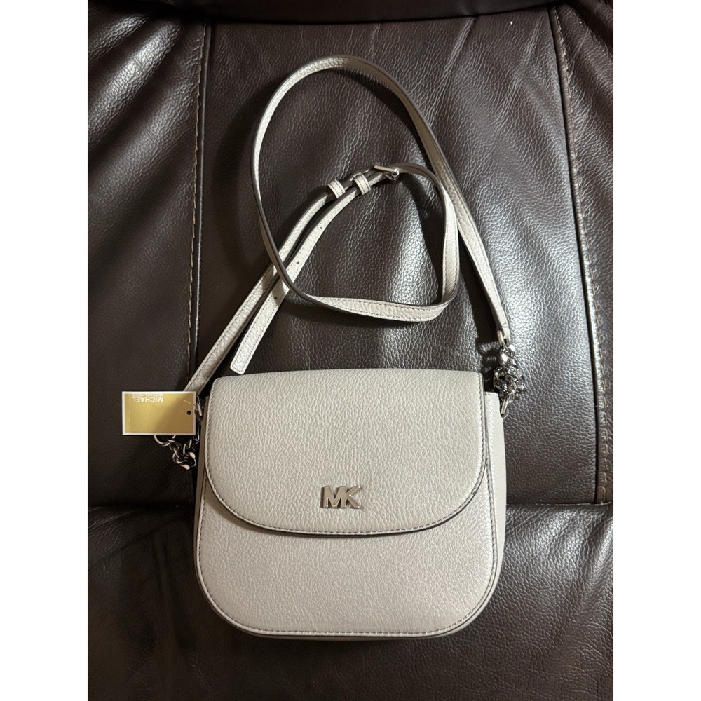 New With‎ Tags Michael Kors Light Blue Signature Half Dome Crossbody Purse Bag